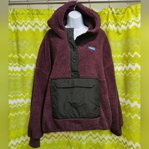 Plum Moon Ridge Sherpa Fleece Pullover Hoodie